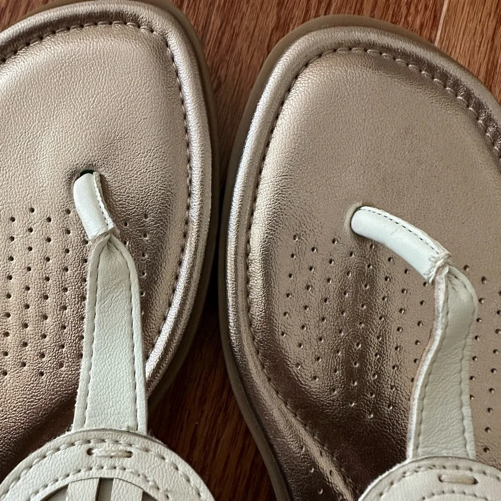 New Clarks Reyna Glam Slingback Medallion Thong Sandals Synthetic Leather, 10M